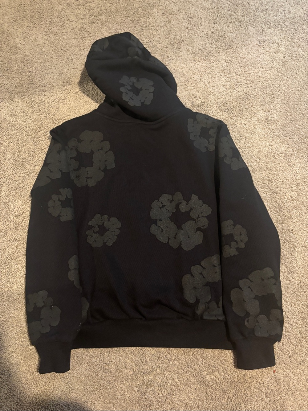Black Floral-Print Hoodie Sweatshirt - Unbranded - Picture 3 of 3